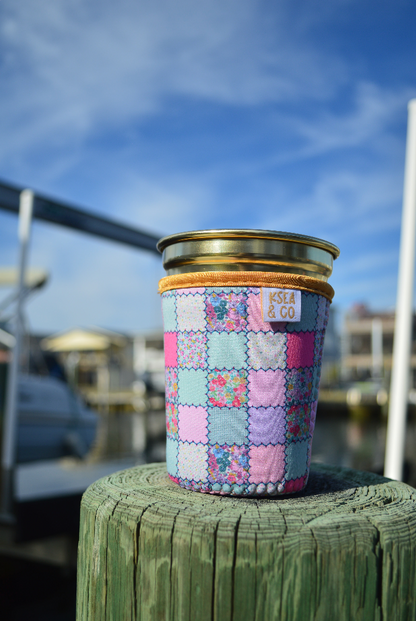 Vintage Patchwork Iced Coffee Drink Sleeve